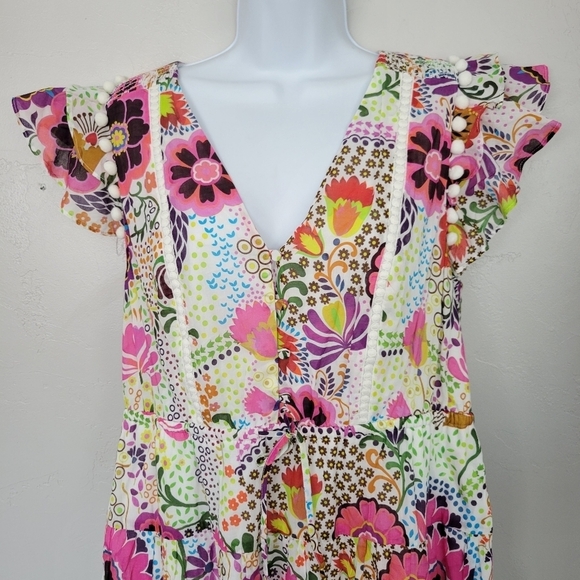 J.Crew NWT Women's 14 Ratti Retro Colorful Floral Print Short Sleeve Midi Dress - Picture 8 of 11